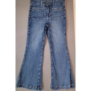 American Eagle Outfitters Women's Blue Wide Leg Flare Jeans